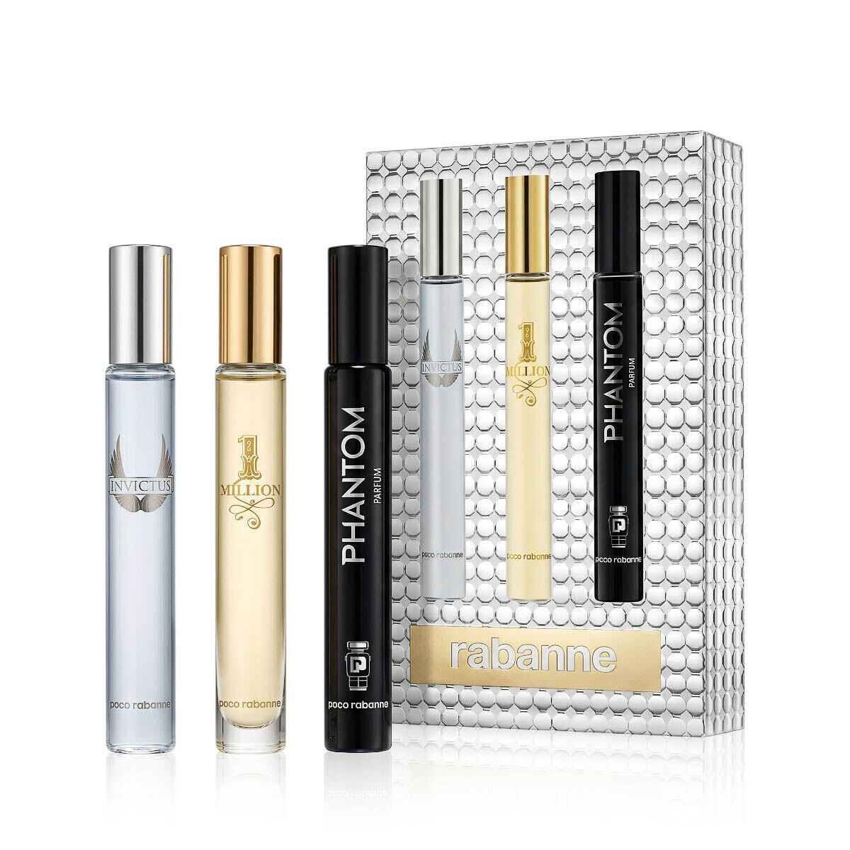 Paco Rabanne Travel Spray Set : parfém Phantom 10 ml + EDT Invictus 10 ml + EDT 1 Million 10 ml pro muže