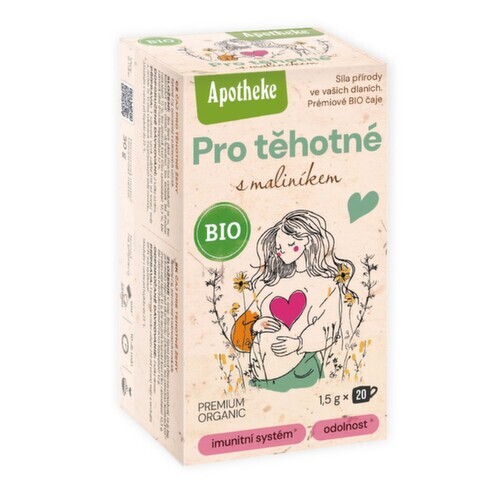 Apotheke BIO Pro těhotné s maliníkem čaj 20x1.5g - II. jakost
