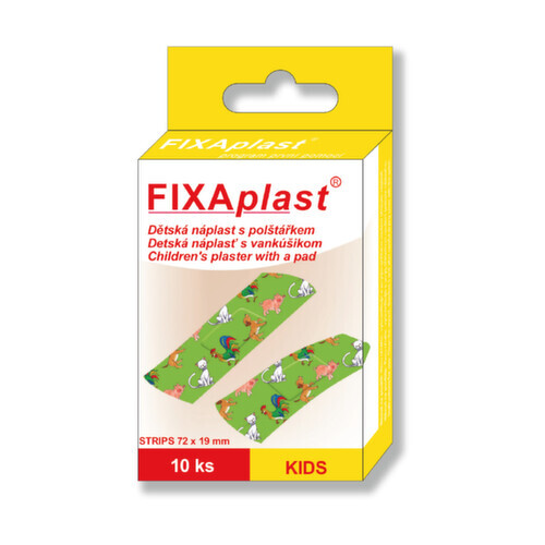 FIXAplast KIDS náplast s polštářkem strips 10ks - II. jakost