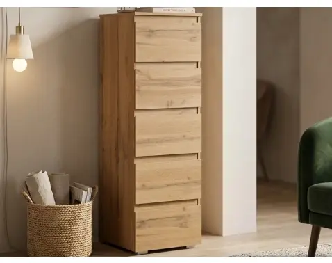 Vysoká úložná skříňka Image 45 cm, medový dub