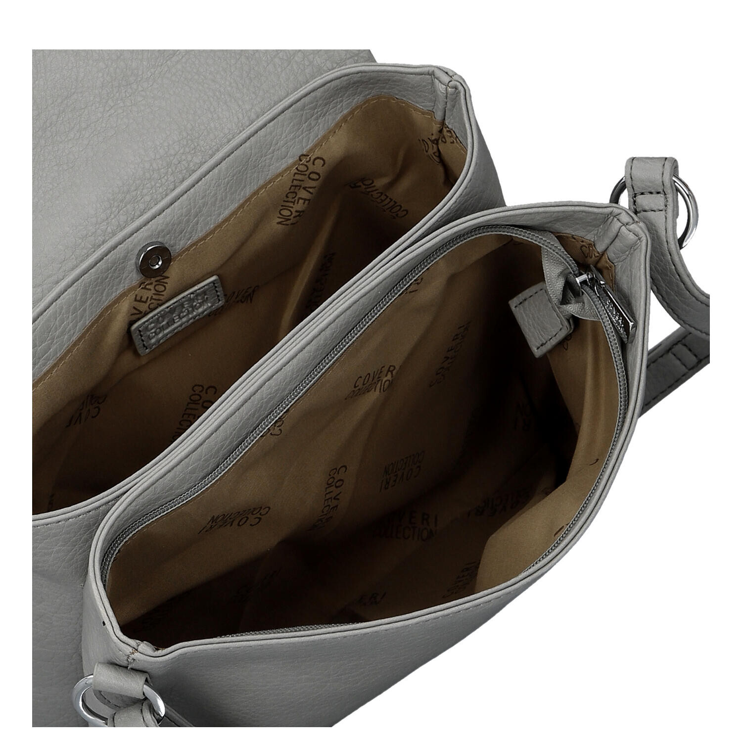 Stylová dámská koženková crossbody kabelka Mirabella, šedá