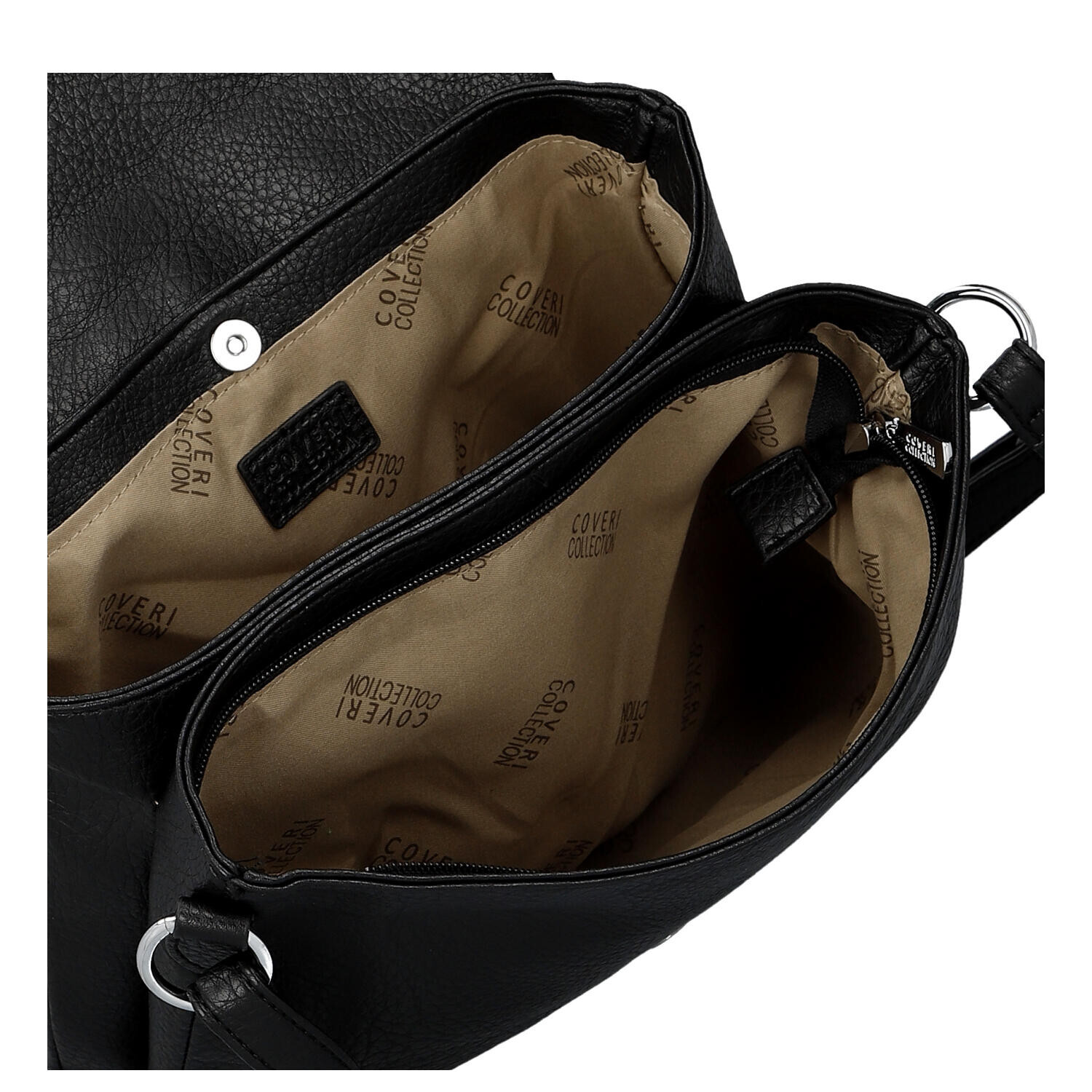 Stylová dámská koženková crossbody kabelka Mirabella, černá