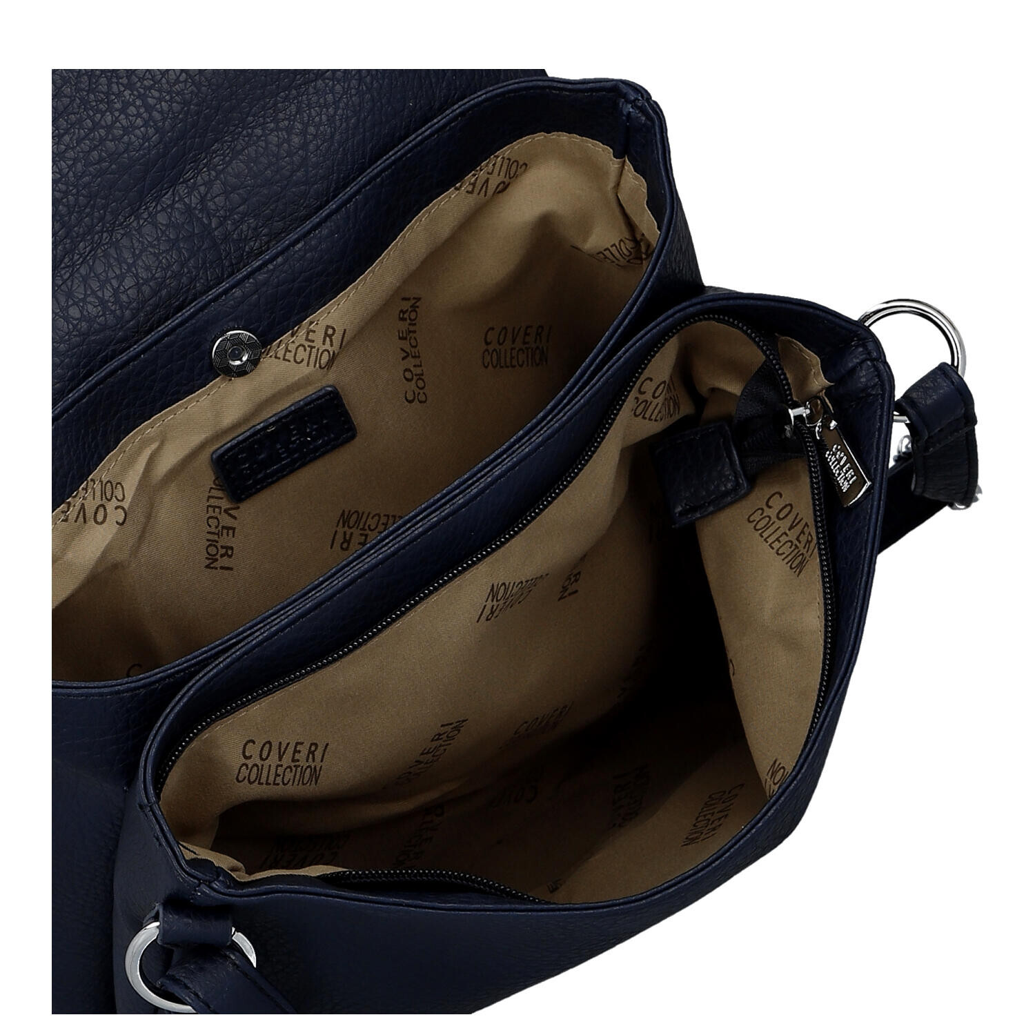 Stylová dámská koženková crossbody kabelka Mirabella, tmavě modrá