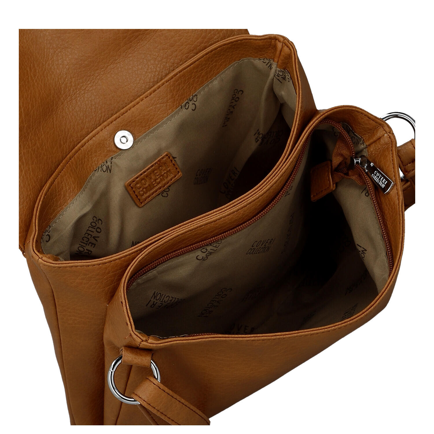 Stylová dámská koženková crossbody kabelka Mirabella, hnědá