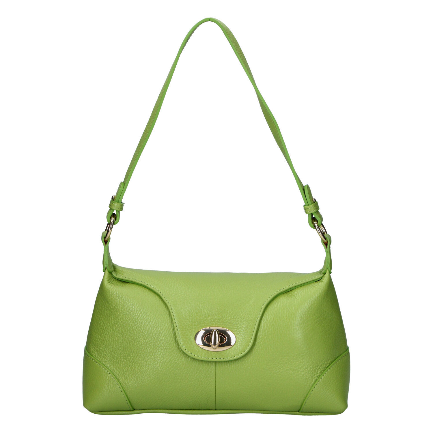 Dámská kožená crossbody kabelka zelená - Delami Vera Pelle Logi zelená