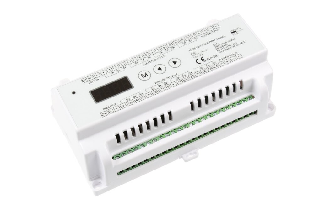 DMX dimLED dekodér 24CH DIN
