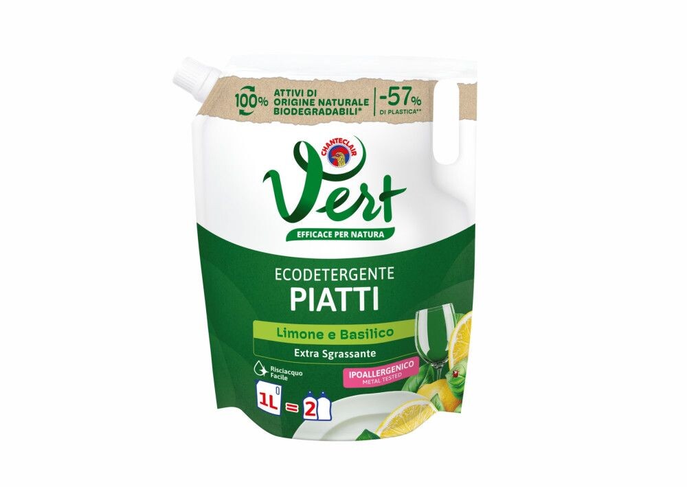 Chante Clair Vert Mycí prostředek na nádobí Piatti Limone e Basilico 1000 ml