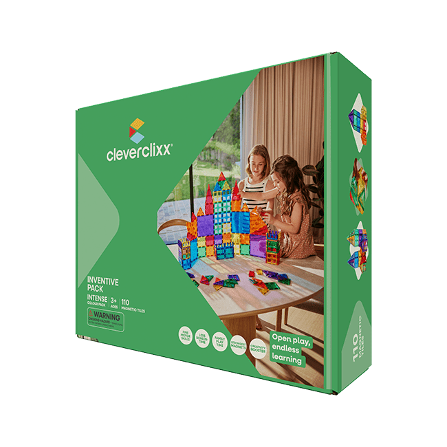 Cleverclixx – Magnetická stavebnice Inventive sada Intense – 110 ks