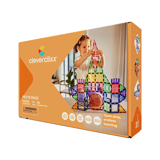 Cleverclixx – Magnetická stavebnice Petite Pastel Pack – 36 ks