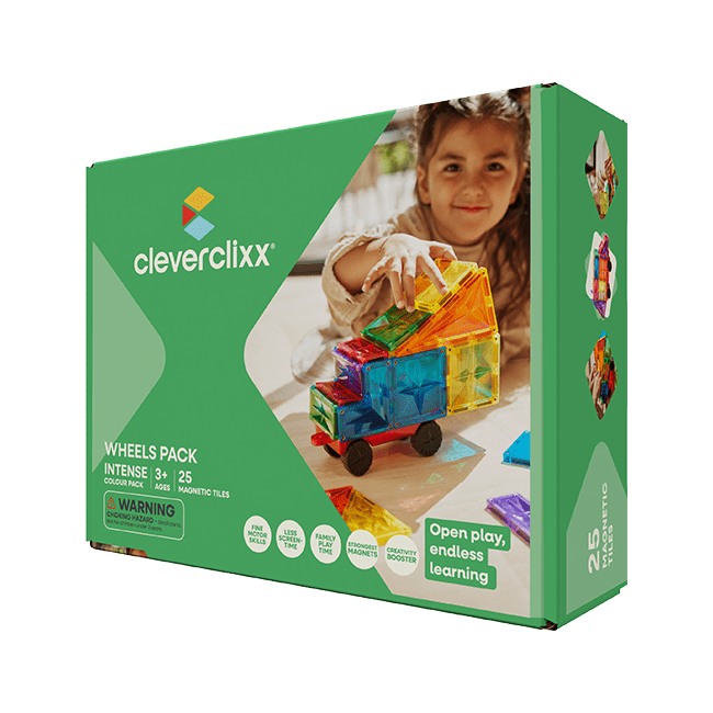 Cleverclixx – Magnetická stavebnice Wheels Pack Intense – 25 ks