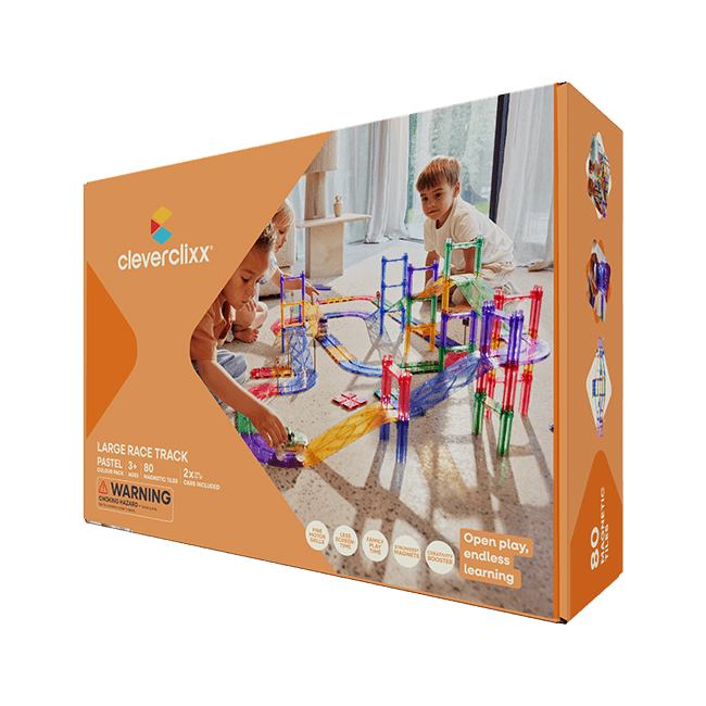 Cleverclixx – Magnetická závodní dráha Pastel – 80 ks