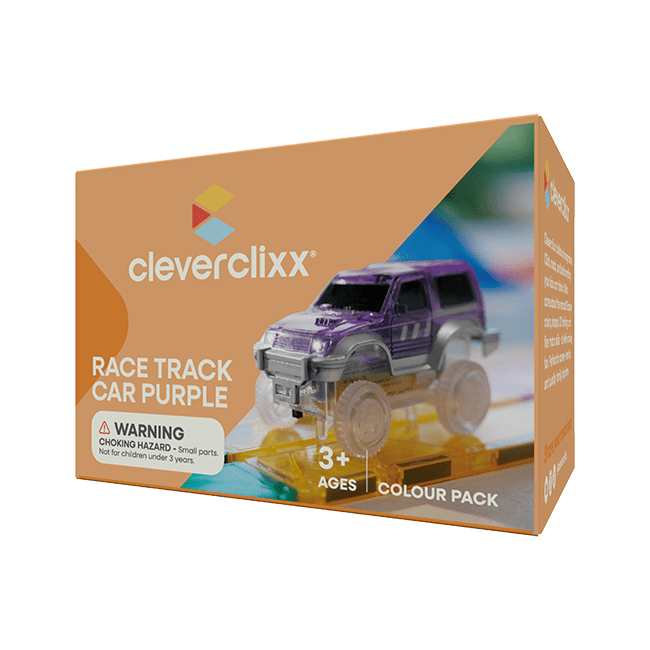 Cleverclixx – Magnetická závodní dráha – Autíčko fialové – 1 ks