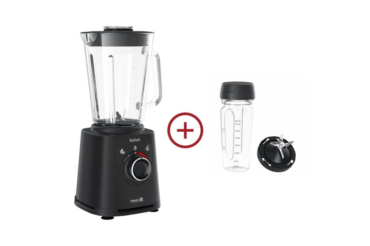 Akční set vysokorychlostní mixér Tefal PerfectMix+ Glass BL87G8 + cestovní láhev a náhradní čepele