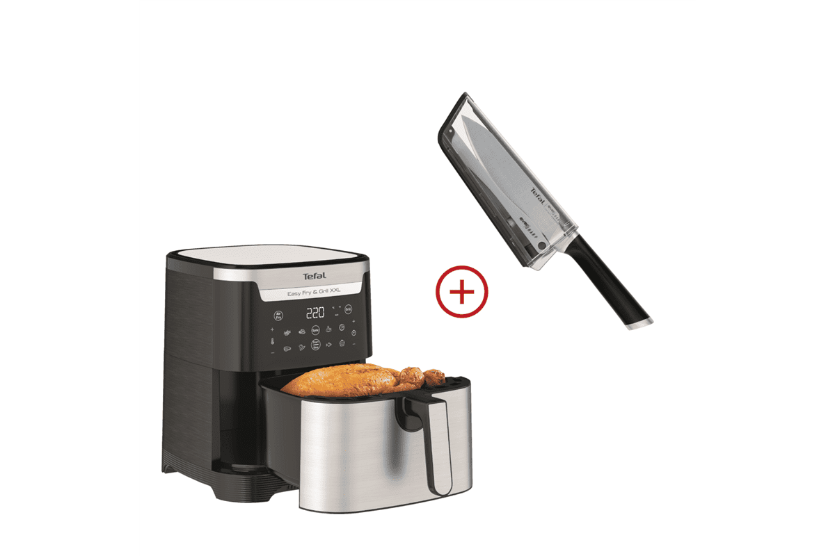 Akční set horkovzdušná fritéza Tefal Easy Fry & Grill XXL EY801D + kuchyňský nůž Tefal Ever Sharp