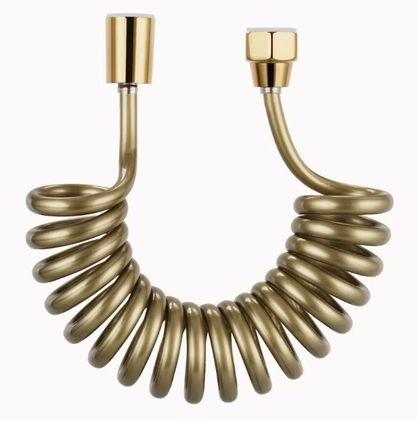 Eco produkty Spiral Gold Matt 150 - sprchová spirálová natahovací hadice 150 cm; barva gold matt