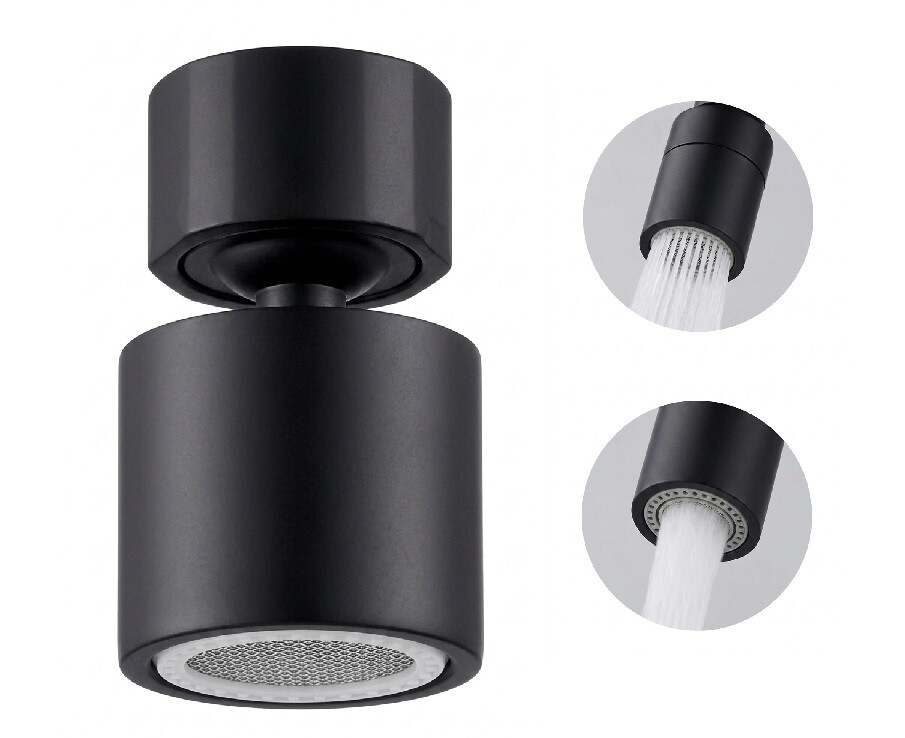 Eco produkty Perlátor s kloubem a přepínačem, vnitřní závit M22x1, vnější závit M24x1, černý
