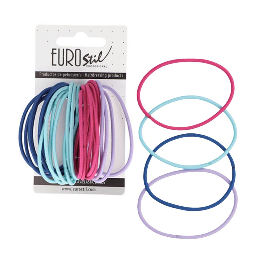 Eurostil 07457 Hair Elastics Colored - barevné gumičky do vlasů, 25 ks (tenké)