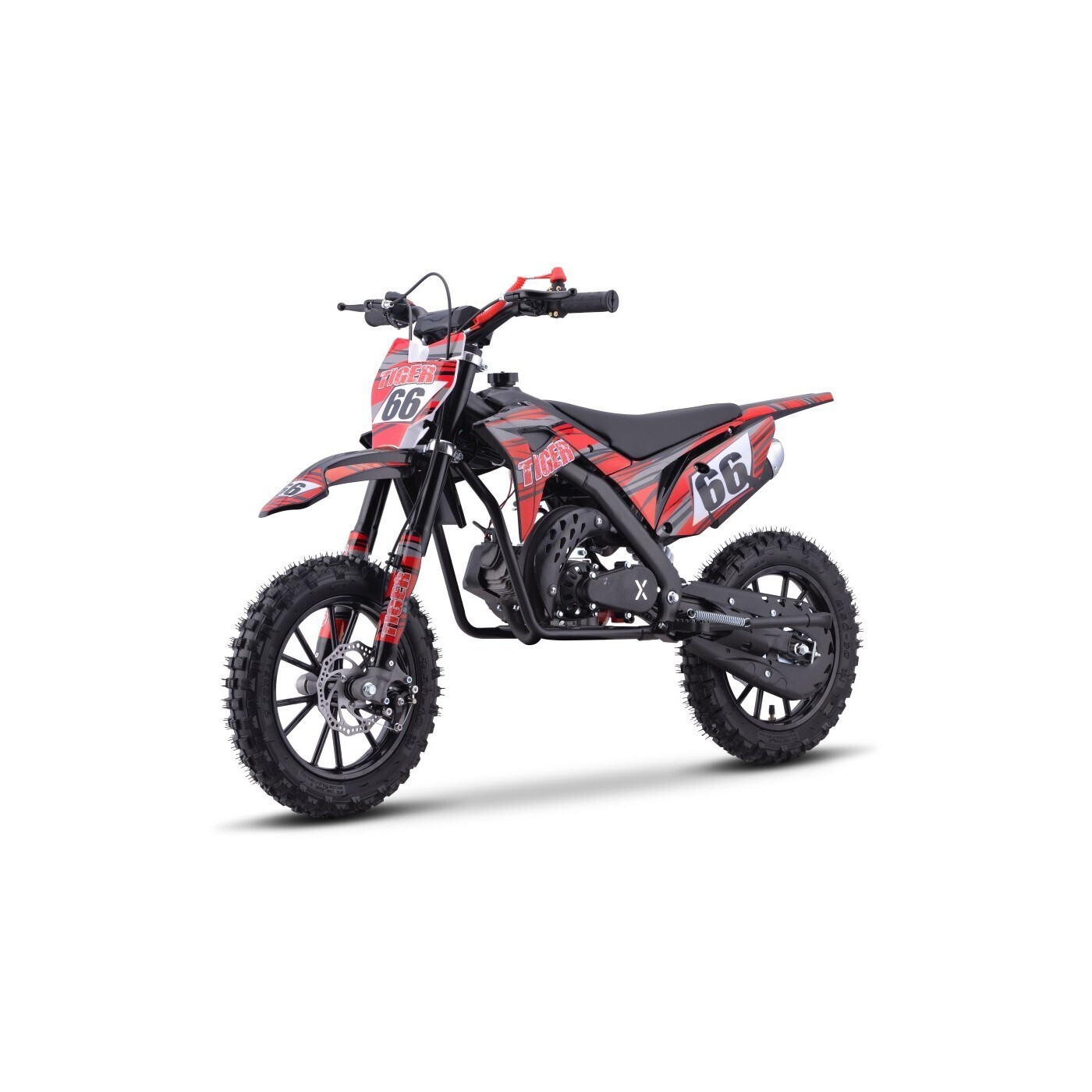 mamido Dětská benzínová motorka RamiGO TIGER 49CC červená