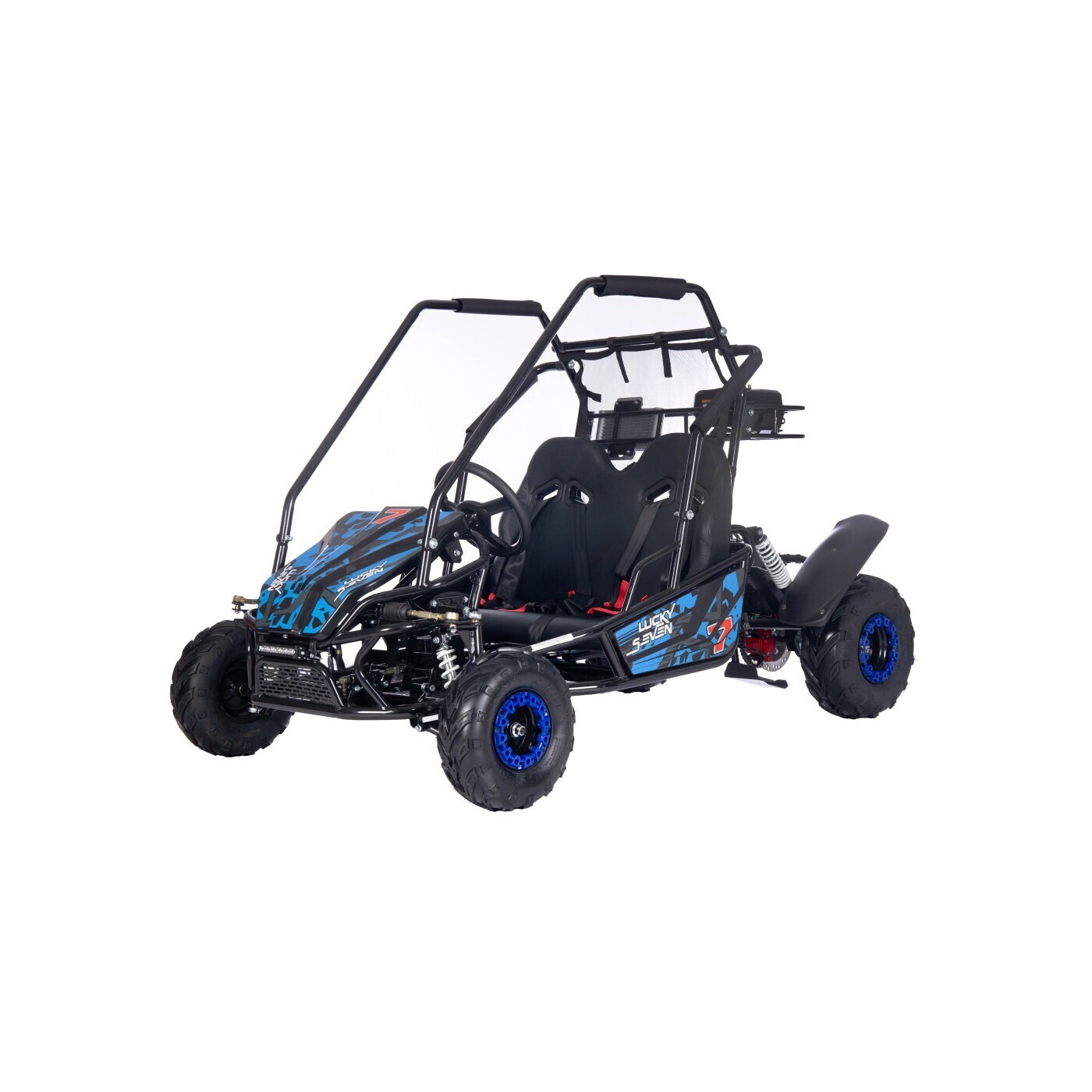 mamido Dětské benzínové autíčko Buggy LUCKY SEVEN LIFT 125CC modré