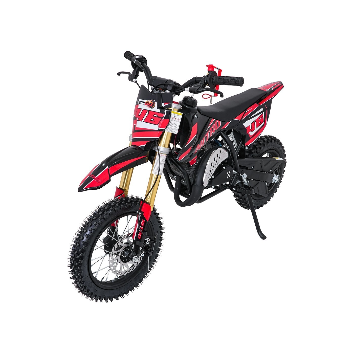 mamido Dětská benzínová motorka RamiGO NITRO 60CC červená