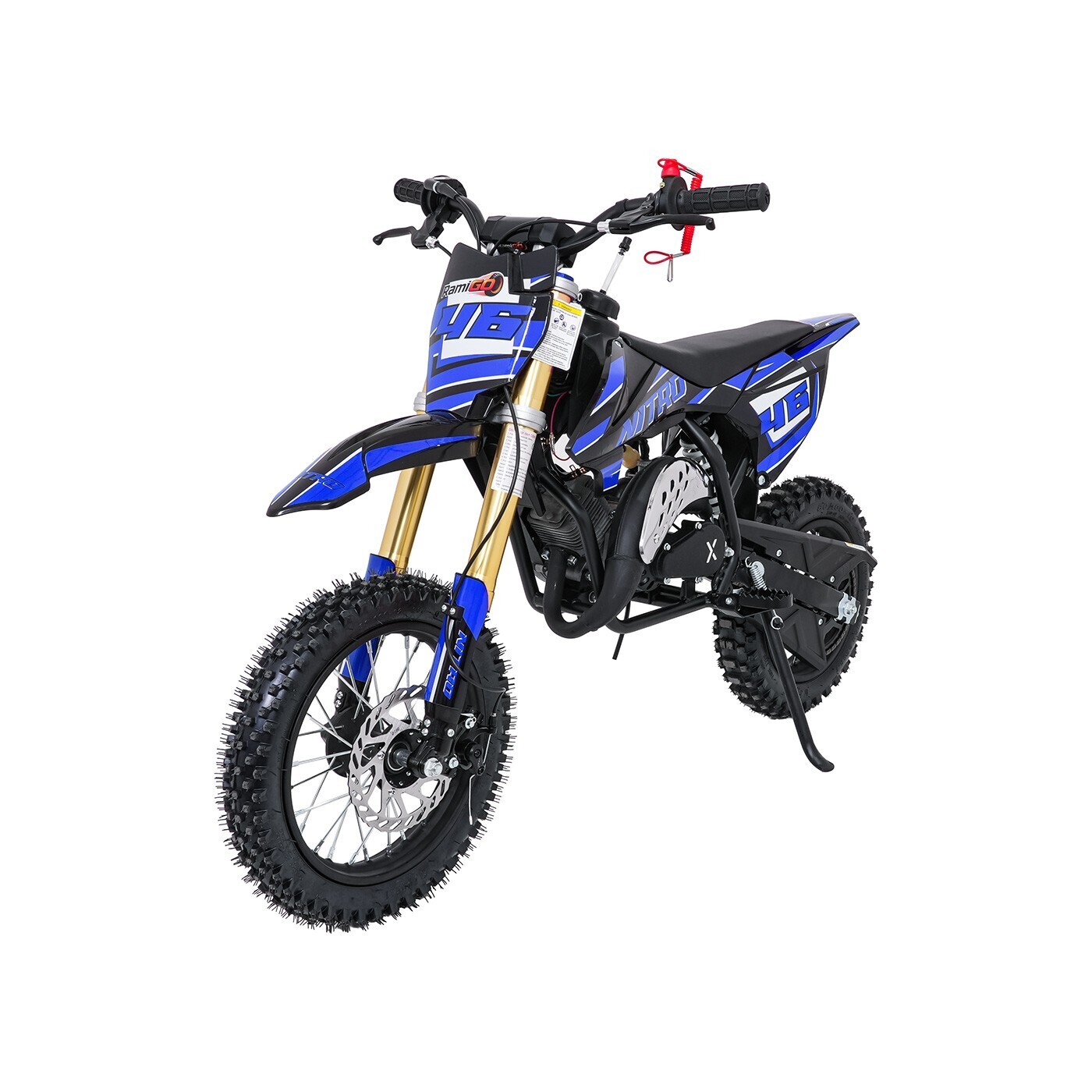 mamido Dětská benzínová motorka RamiGO NITRO 60CC modrá