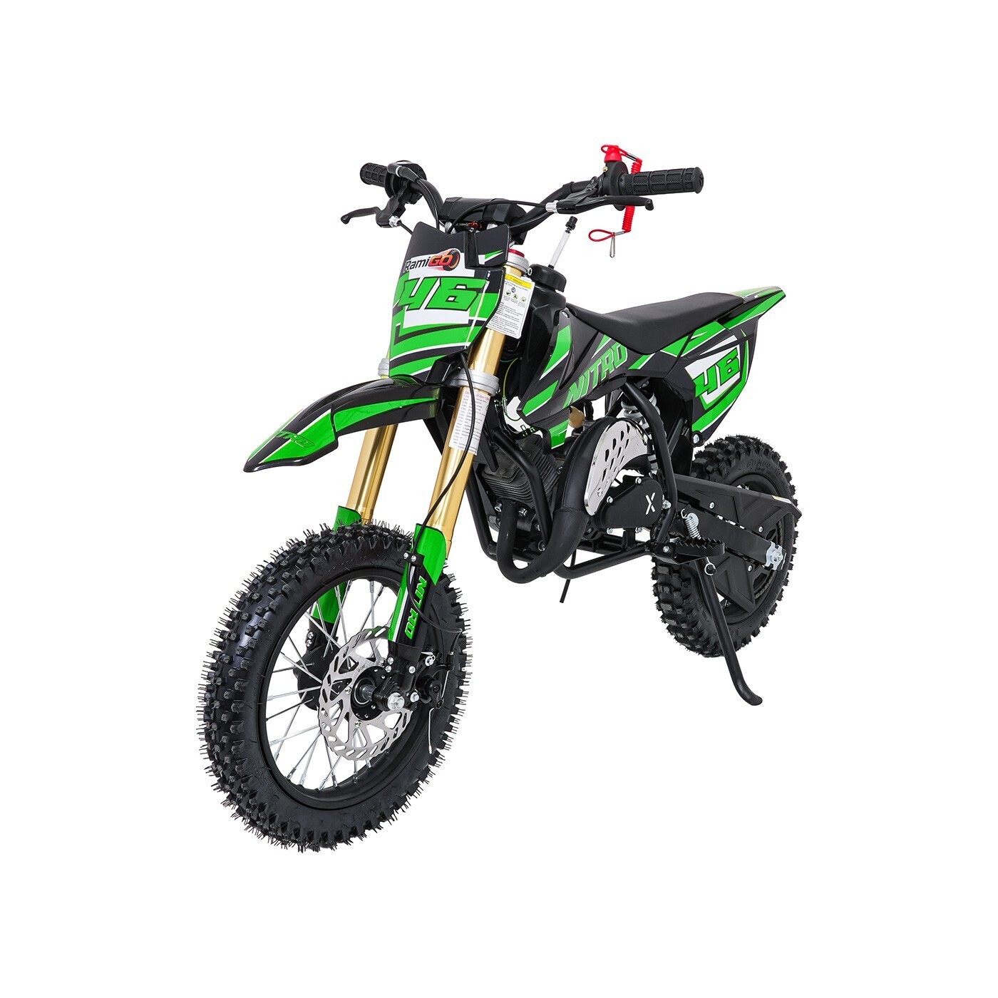 mamido Dětská benzínová motorka RamiGO NITRO 60CC zelená