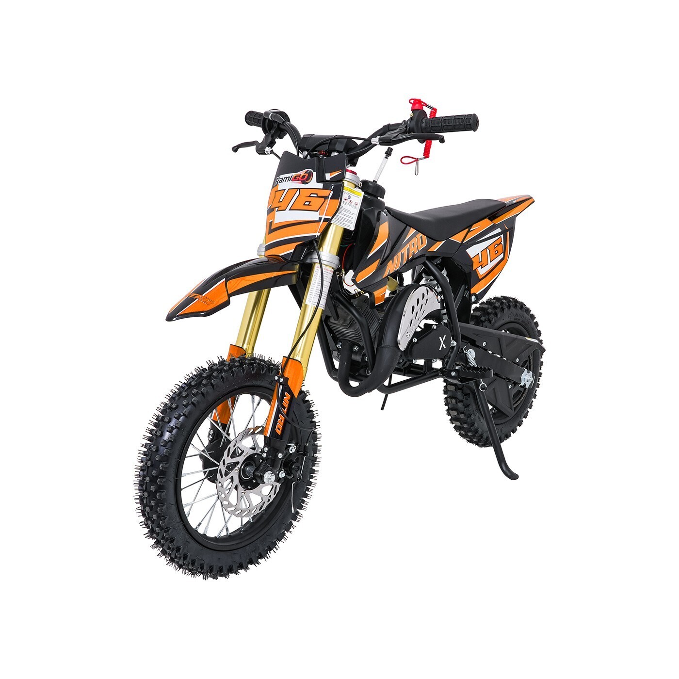mamido Dětská benzínová motorka RamiGO NITRO 60CC oranžová