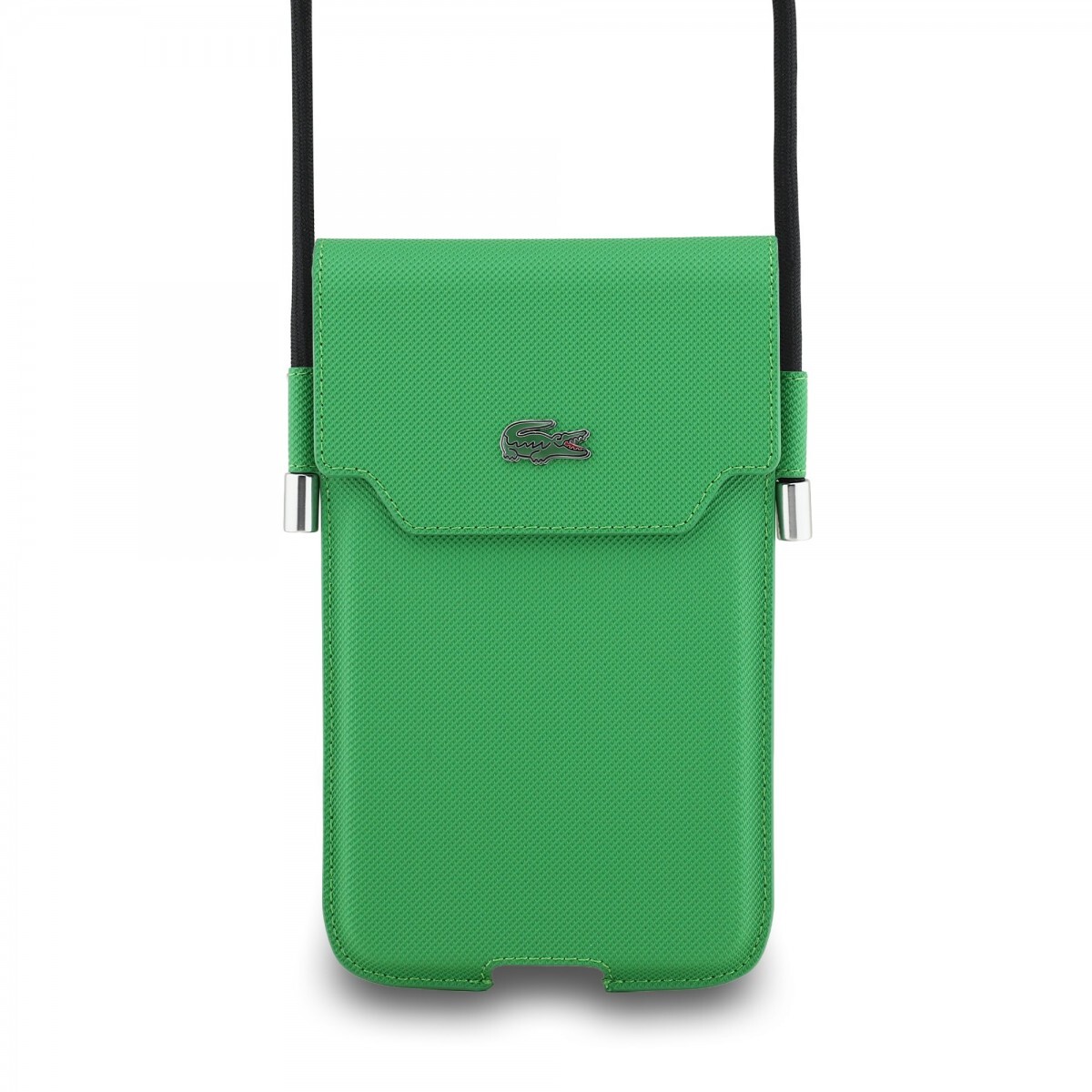 Kabelka na telefon Lacoste PVC Iconic Petit Pique Metal Logo XL Green