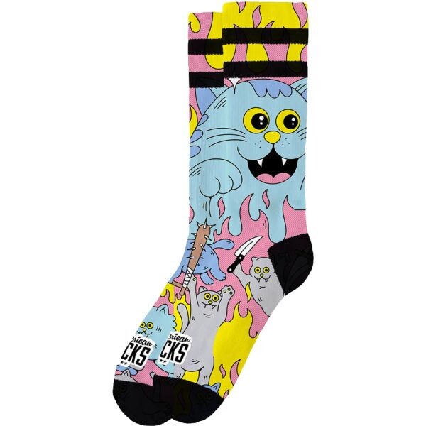 Ponožky American Socks Killer Kitties - Žlutá - L/Xl