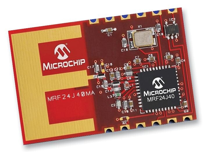 Microchip Technology Mrf24J40Ma-I/rm Rf Module, Txrx, 250Kbps, Pcb Ant