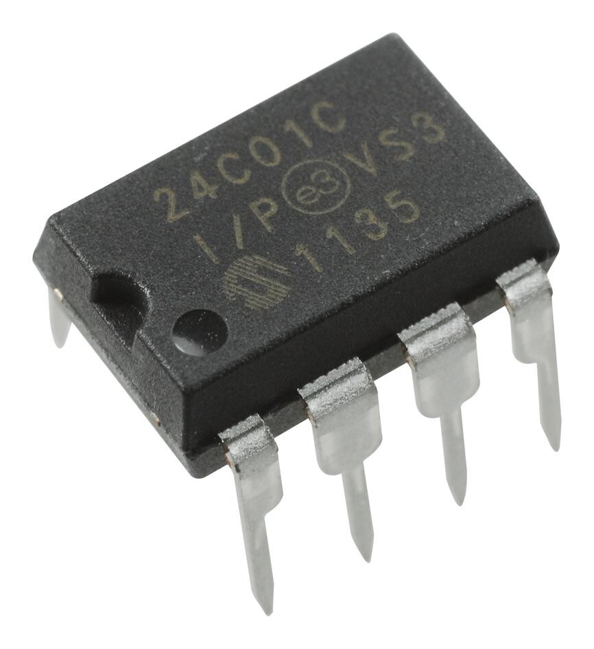 Microchip Technology 24C01C-I/p Eeprom, 1Kbit, -40 To 85Deg C