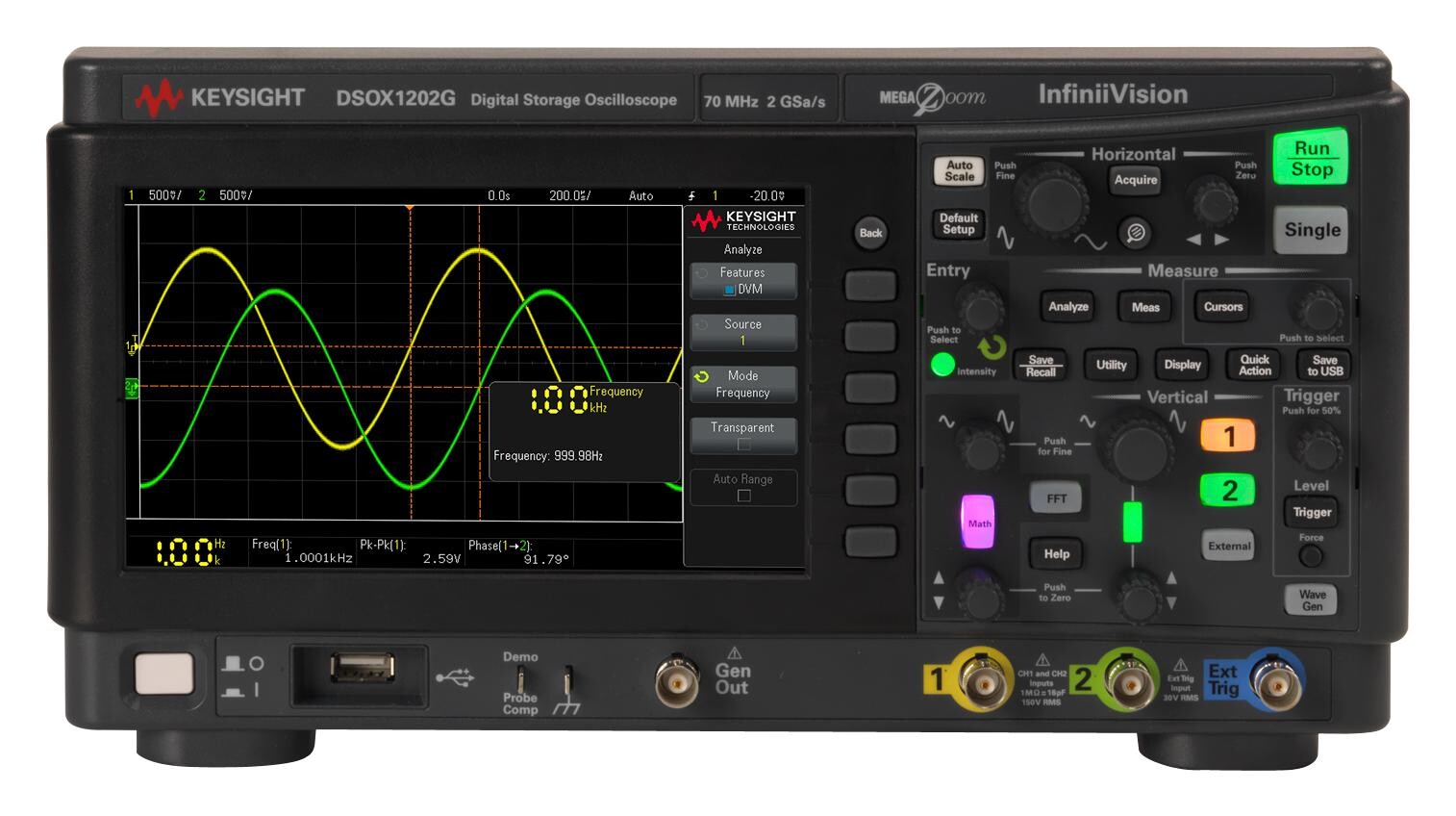 Keysight Technologies, Inc. Dsox1202G Oscilloscope, 2Gsps