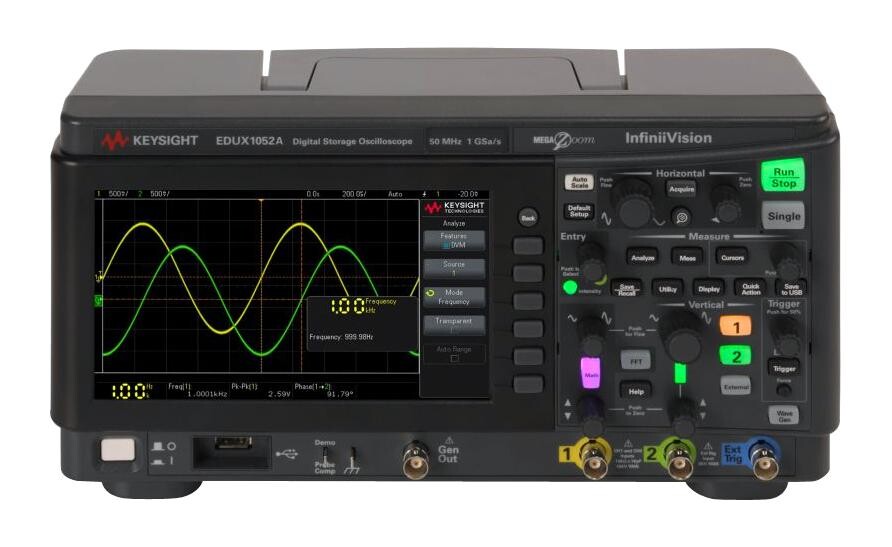 Keysight Technologies, Inc. Edux1052A Oscilloscope, 2+1Ch, 50Mhz, 1Gsps