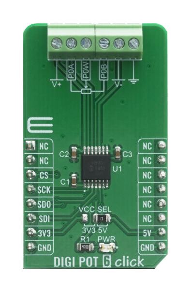 Mikroelektronika Mikroe-4110 Click Board, Digital Potentiometer, Spi