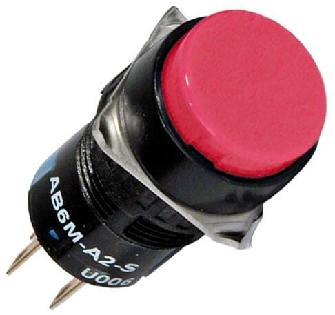 Idec Ab6M-M1-R. Pushbutton, Spdt, 1A, 240V, Quick Connect