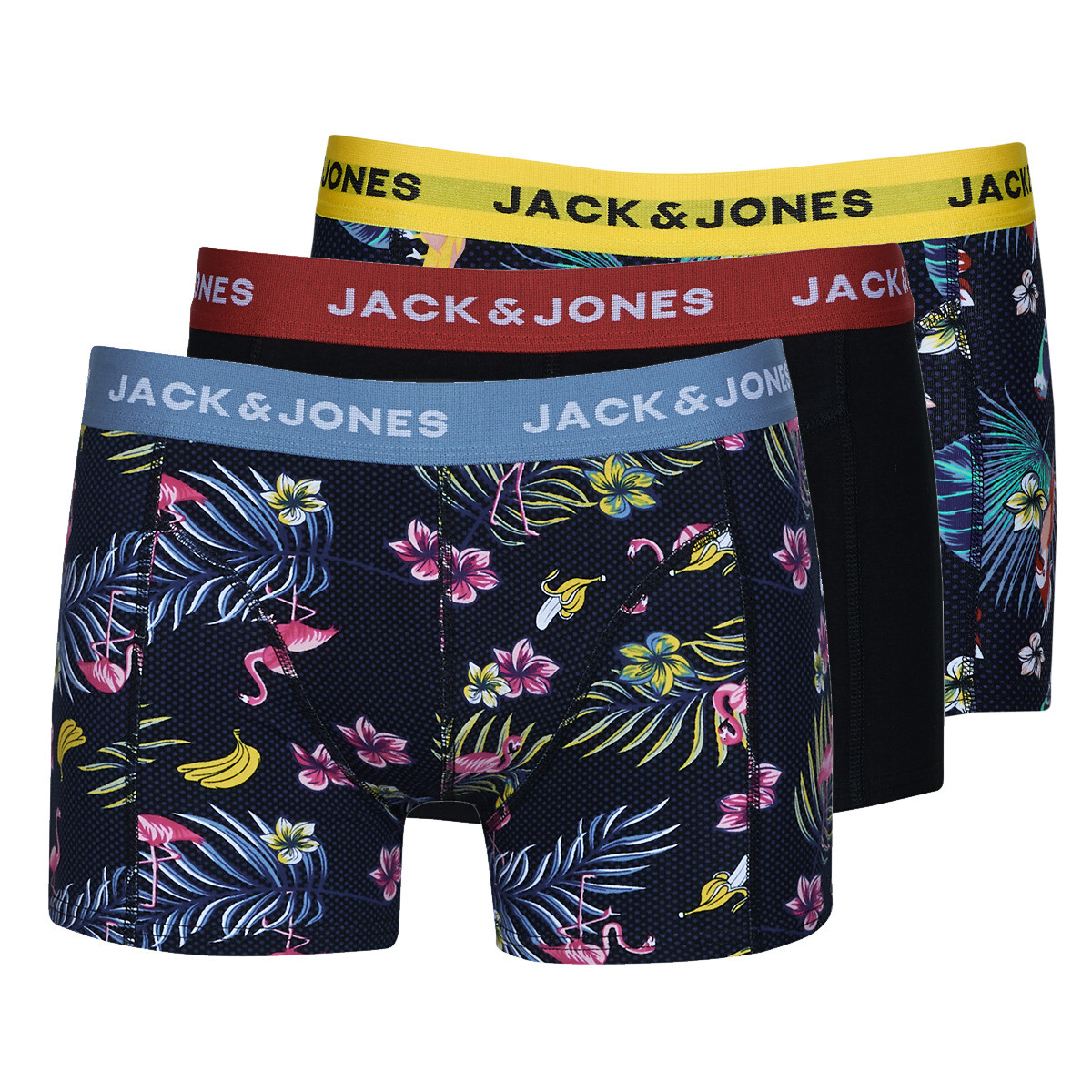 Jack & Jones  JACFLOWER BIRD TRUNKS X3  ruznobarevne
