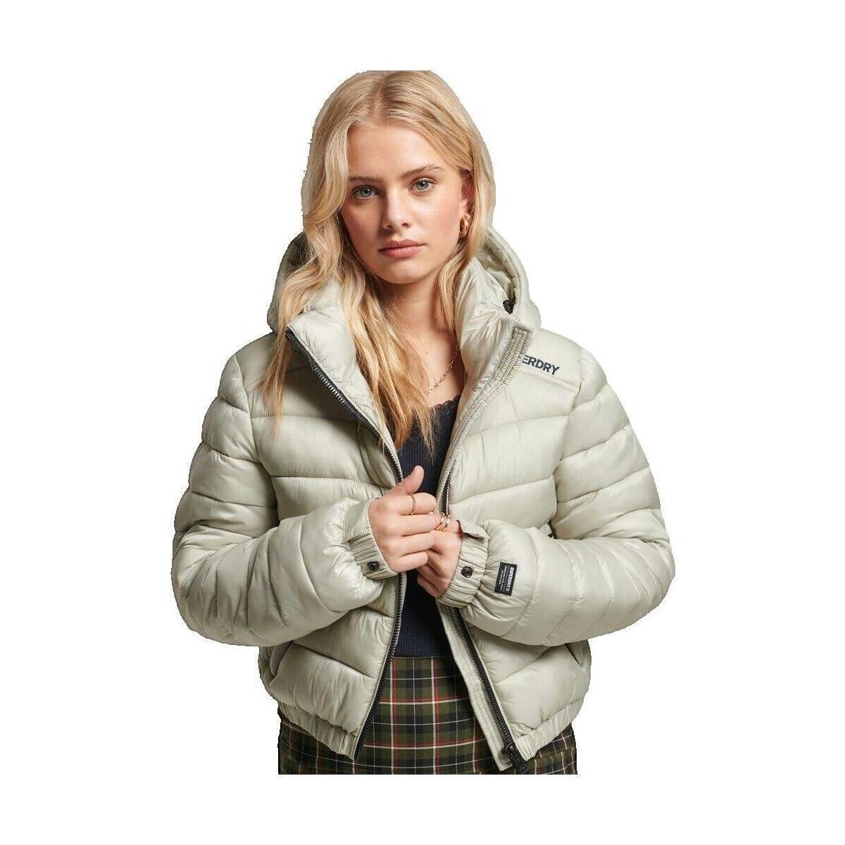 Superdry  Code Lwt Crop Padded  Zelená
