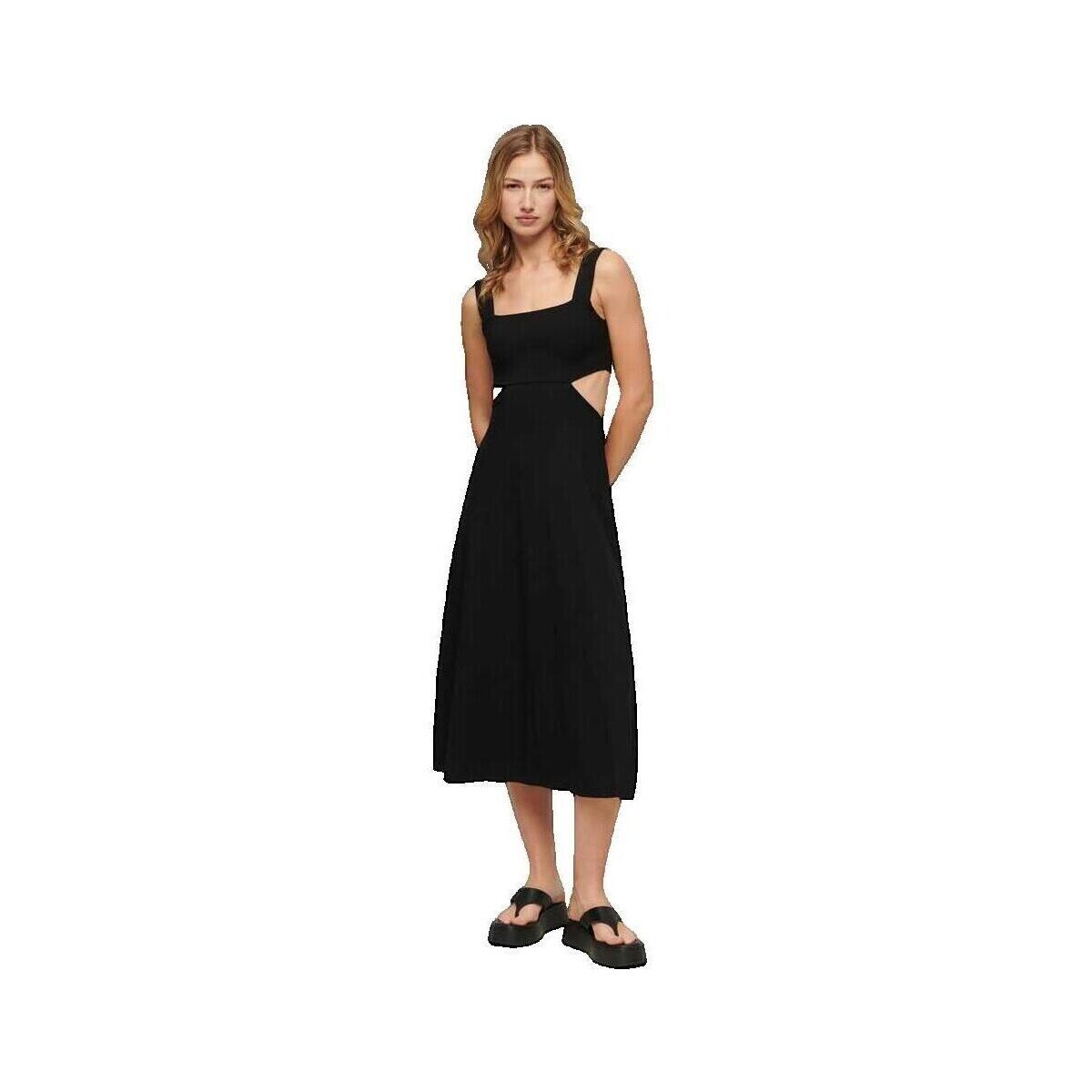 Superdry  Robe  Cutout sans manches midi  Černá