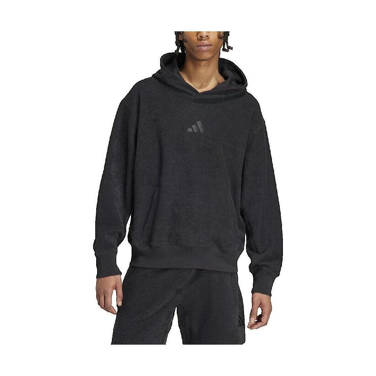 adidas  Sweat à capuche  Elevated All Szn Terry Loop  Černá