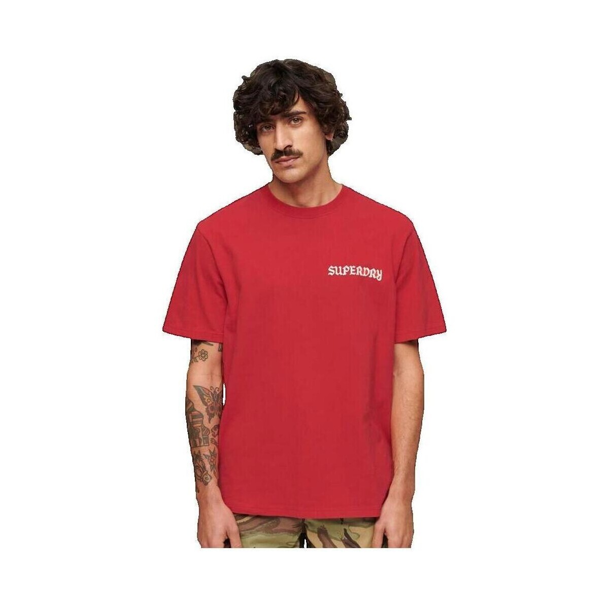 Superdry  T-shirt  Tattoo Graphic Loose manches courtes  Červená