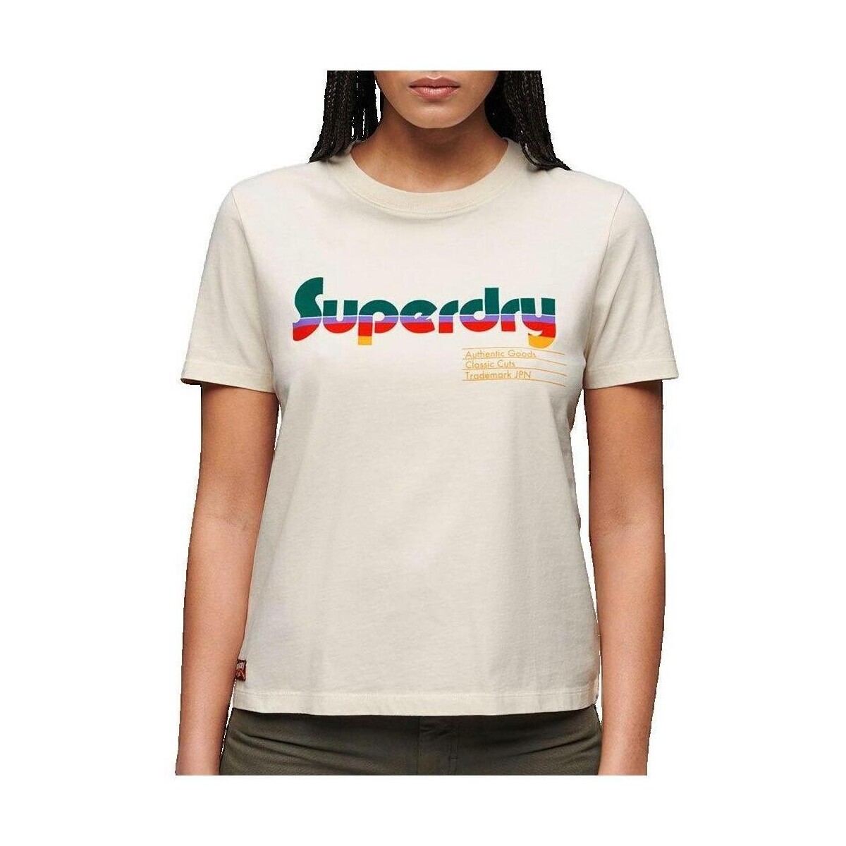 Superdry  T-shirt  Retro Flock à manches courtes  Béžová