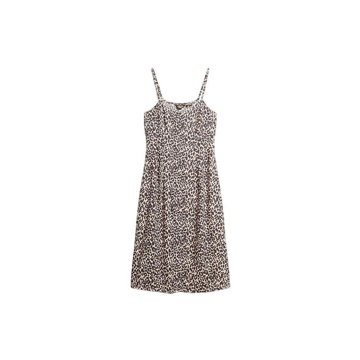 Superdry  Robe  imprimé animalier rose sans manches midi  Růžová