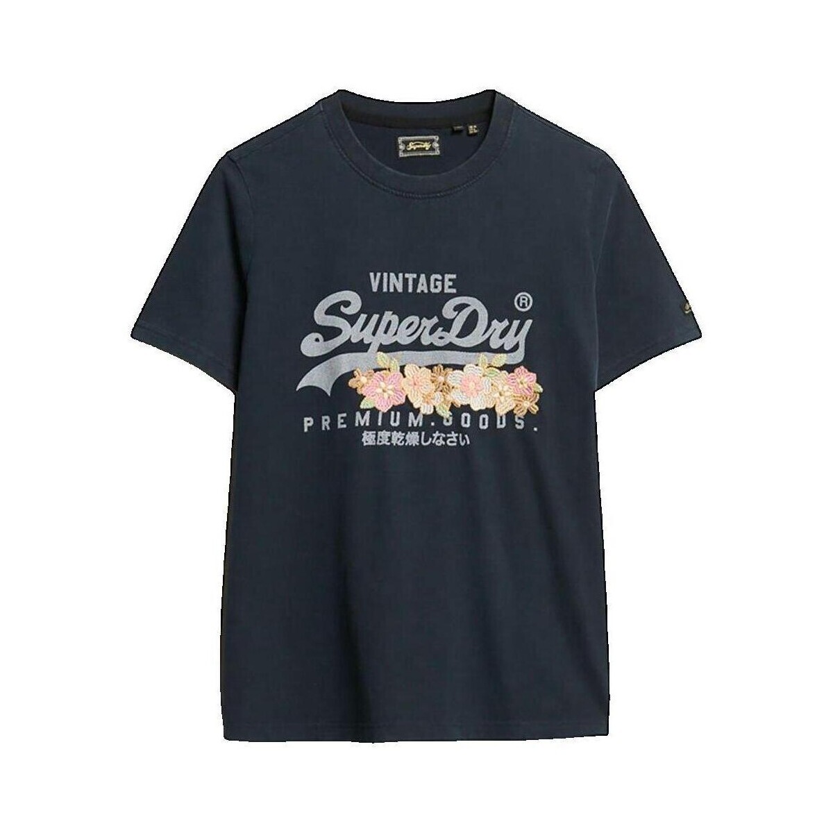 Superdry  T-shirt  Vintage Logo Premium Floral  Modrá
