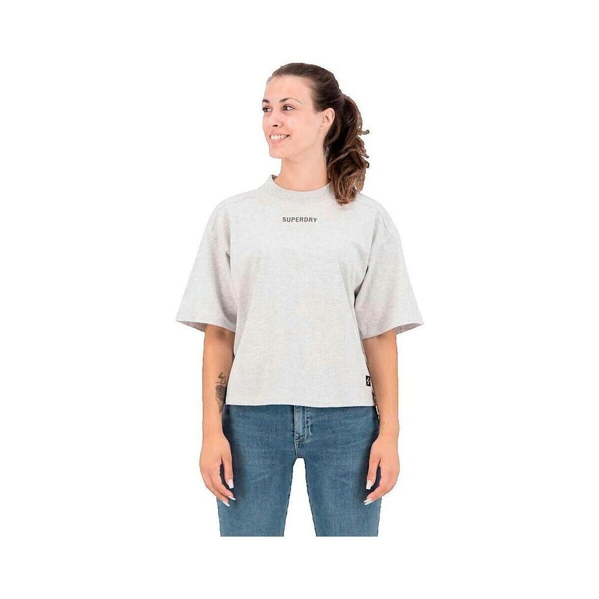Superdry  T-shirt  Tech Boxy gris femme  Šedá