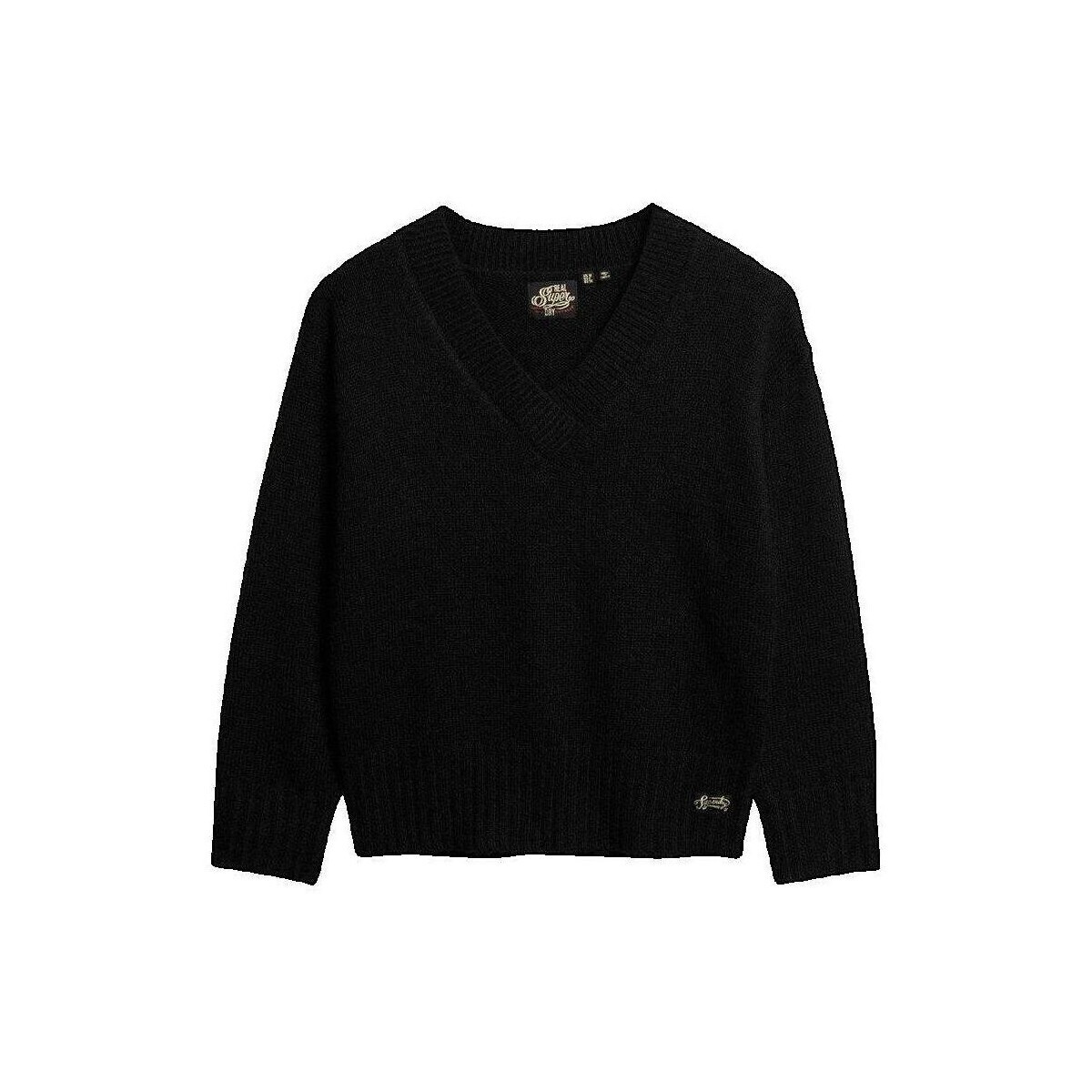 Superdry  Pull  Essential col en V  Černá