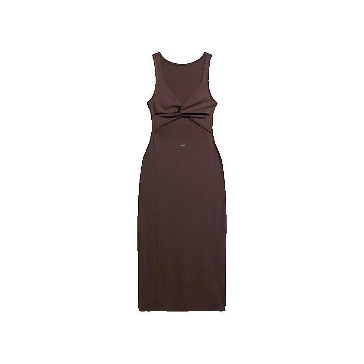 Superdry  Robe  Midi Sans Manches Twist Back  Hnědá