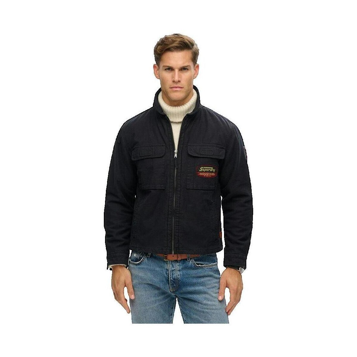 Superdry  Veste  Patched Thru  Modrá