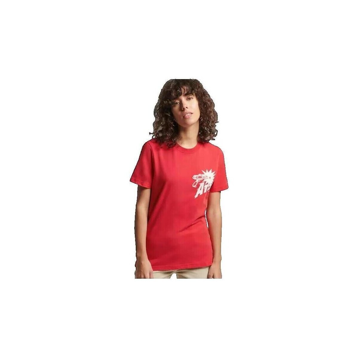 Superdry  T-shirt  Vintage Crossing Lines slim rouge  Červená