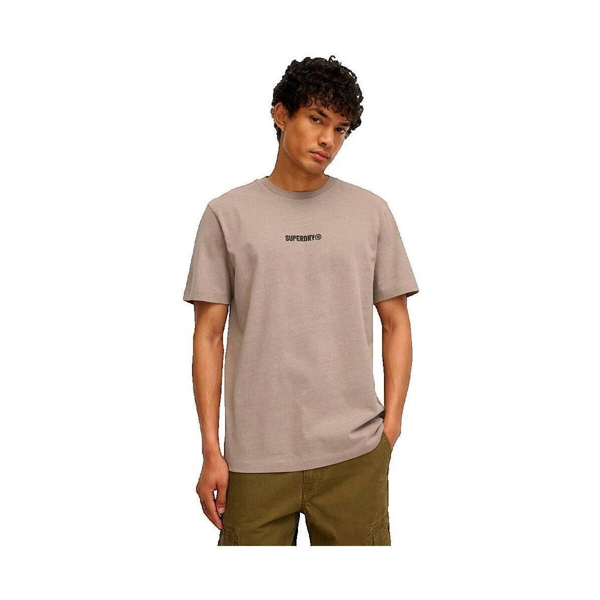 Superdry  T-shirt  Micro Logo Graphic ample  Béžová