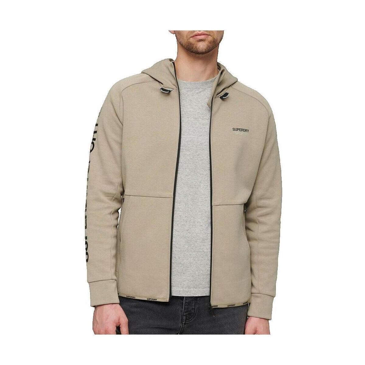 Superdry  Veste de survêtement  Sport Tech Logo Loose Full Zip  Černá